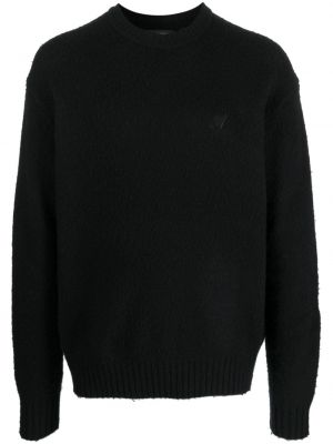 Вълнен пуловер от мерино вълна с кръгло деколте Axel Arigato черно
