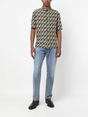 Koszula bawełniana z nadrukiem w abstrakcyjne wzory Saint Laurent