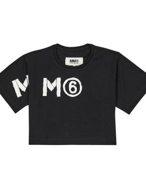 Trøje bomuld t-shirt for piger Mm6 Maison Margiela Kids sort