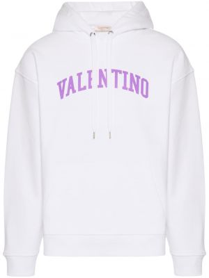 Kapucnis melegítő felső nyomtatás Valentino fehér