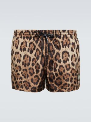 Pantaloni scurți cu imagine cu model leopard Dolce&gabbana