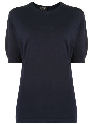 Pletené tričko Chanel Pre-owned modrá