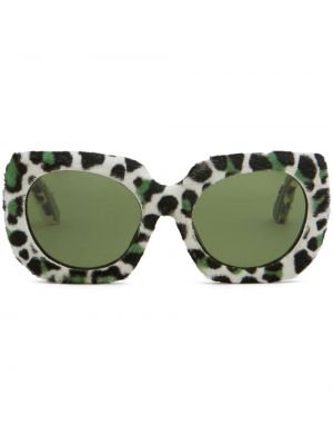 Oversized leopardimustriga mustriline päikeseprillid Marni Eyewear