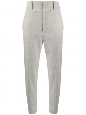 Kostkované kalhoty Isabel Marant Etoile šedé