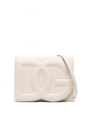 Kožená kabelka Dolce & Gabbana biela