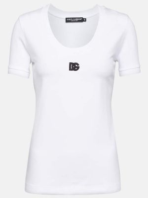 Βαμβακερή μπλούζα από ζέρσεϋ Dolce&gabbana λευκό