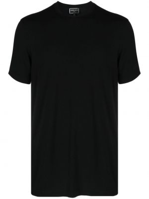 Koszulka z okrągłym dekoltem Giorgio Armani czarna