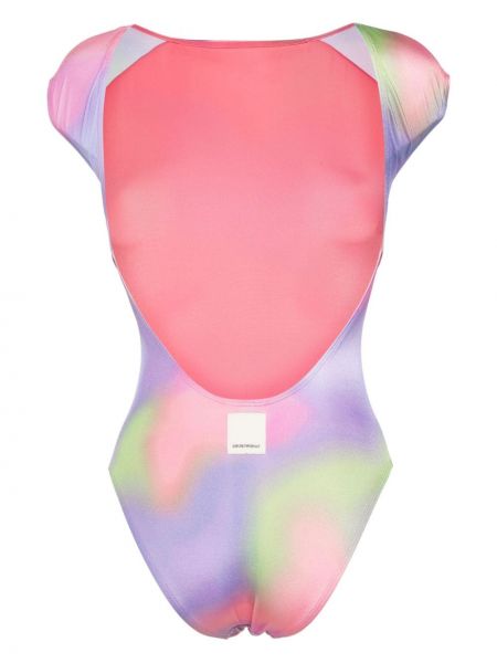 Plavky s potiskem s abstraktním vzorem Emporio Armani růžové