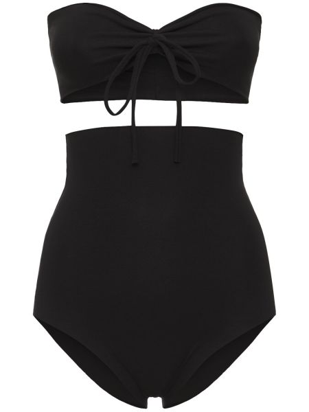 Bikini de algodón de tela jersey Isole & Vulcani negro