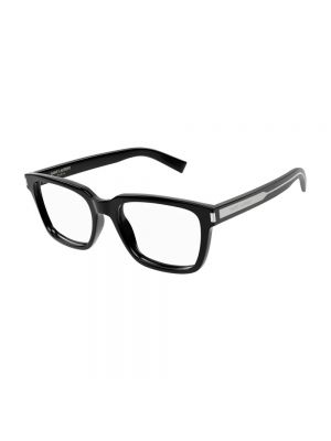 Okulary korekcyjne skórzane eleganckie Saint Laurent czarne