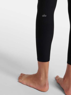 Αθλητικό παντελόνι με ψηλή μέση από ζέρσεϋ Alo Yoga μαύρο