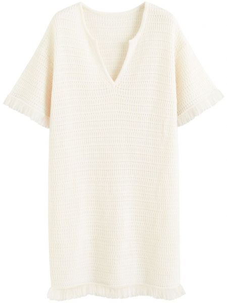 Dzianinowa sukienka bawełniana Chinti & Parker biała