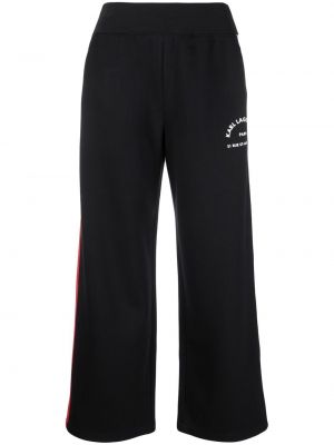 Pantaloni culottes din jerseu Karl Lagerfeld negru