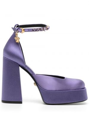 Pantofi cu toc cu platformă Versace violet