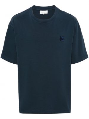 T-shirt en coton à imprimé Maison Kitsuné bleu
