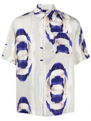 Krepová košeľa s potlačou s abstraktným vzorom Henrik Vibskov