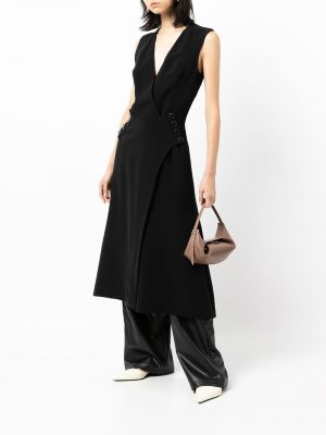 Vestido midi sin mangas Christian Dior negro