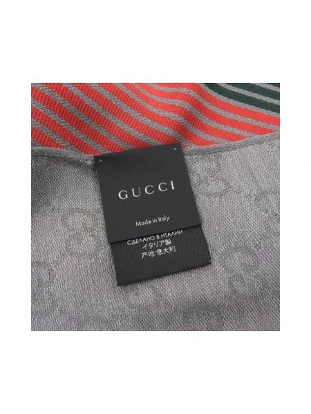 Bufanda de seda retro Gucci Vintage gris