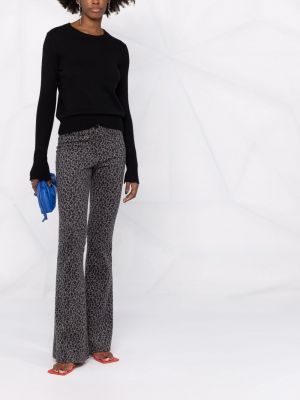 Pantalones con estampado leopardo bootcut Dvf Diane Von Furstenberg gris