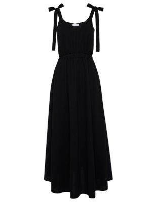 Памучна миди рокля Deveaux New York черно