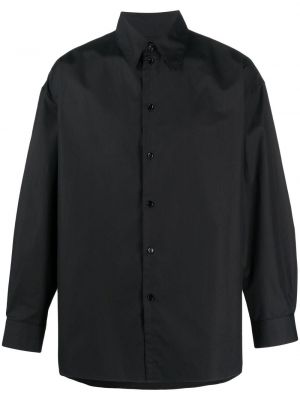 Oversized βαμβακερό πουκάμισο Lemaire μαύρο