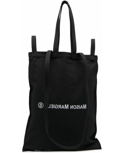 Shopper handtasche mit print Mm6 Maison Margiela schwarz