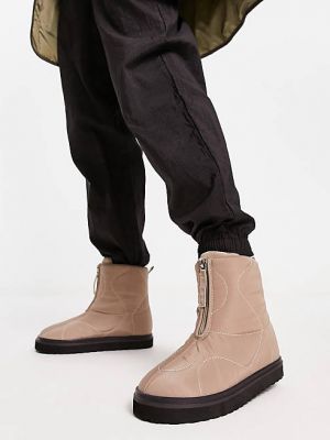 Ботинки на молнии Asos коричневые