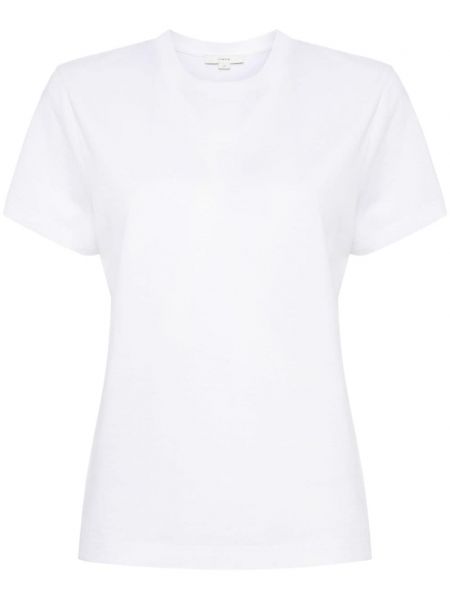 Kokvilnas t-krekls ar apaļu kakla izgriezumu Vince balts