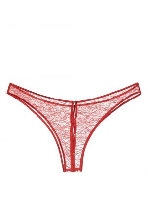 Spitzen unterhose mit geknöpfter Kiki De Montparnasse rot