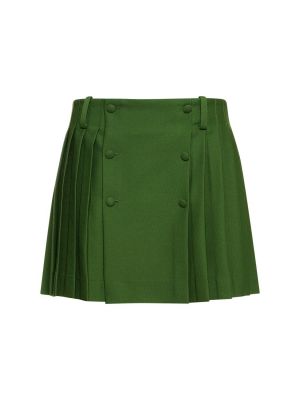 Вълнена мини пола с копчета Ami Paris зелено