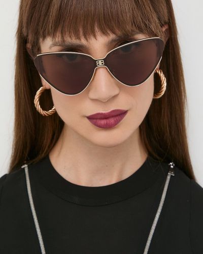 Balenciaga okulary przeciwsłoneczne damskie kolor złoty