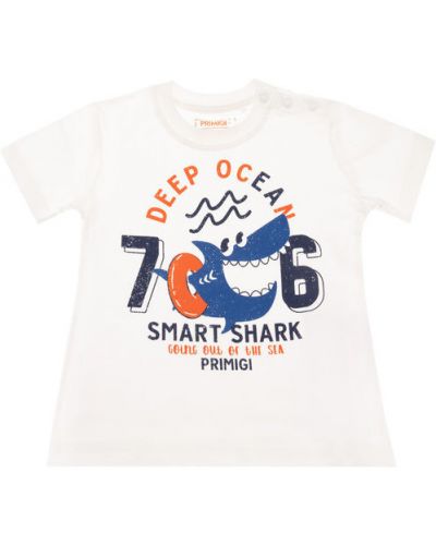 Primigi Póló Smart Shark 43221025 Fehér Regular Fit