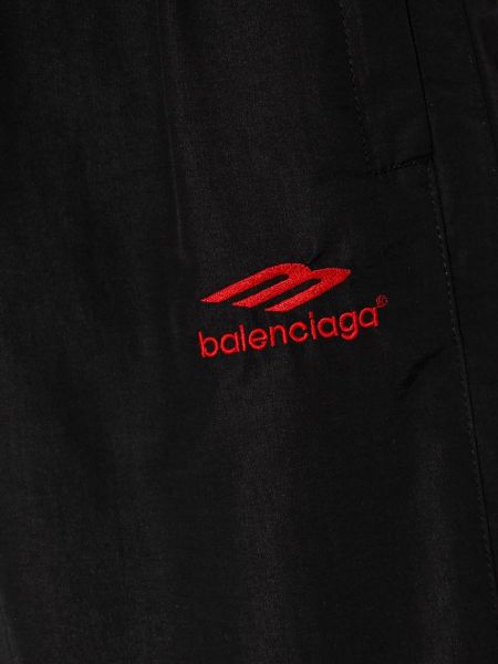 Bavlněné sportovní kalhoty s výšivkou Balenciaga černé