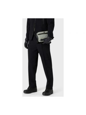 Pantalones rectos con cremallera con bolsillos Emporio Armani negro