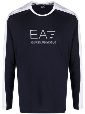 Bomull t-skjorte Ea7 Emporio Armani blå