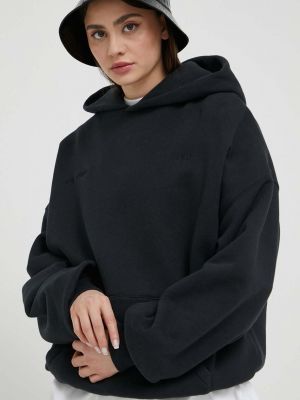 Pamučna hoodie s kapuljačom s melange uzorkom Preach crna
