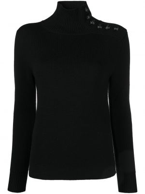 Jersey de cuello vuelto de tela jersey Paco Rabanne negro