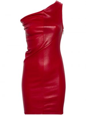 Δερμάτινη κοκτέιλ φόρεμα Rick Owens κόκκινο