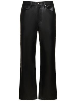 Kožené džínsy z ekologickej kože Dunst čierna