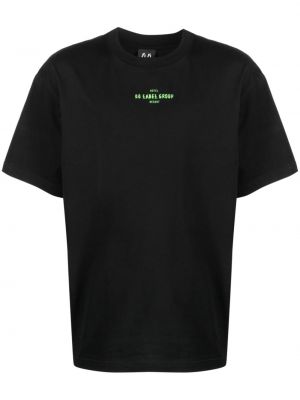 Bavlnené tričko s potlačou 44 Label Group čierna