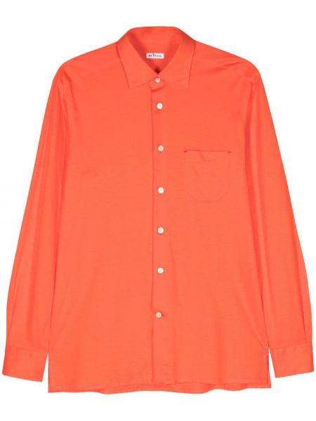 T-shirt manches longues en coton avec manches longues Kiton orange