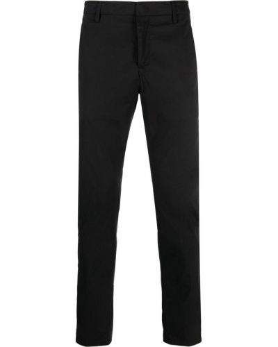 Βαμβακερό παντελόνι σε στενή γραμμή Dondup μαύρο