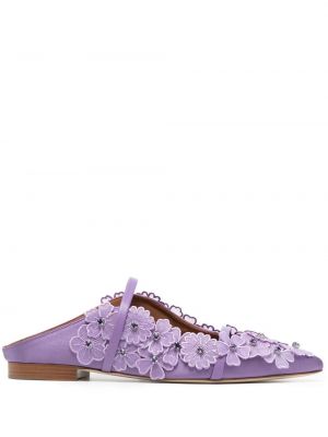 Floral mules ingen hæl Malone Souliers lilla