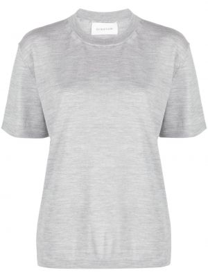 Woll t-shirt mit rundem ausschnitt Armarium grau