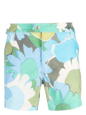 Kratke hlače s cvetličnim vzorcem s potiskom Tom Ford modra