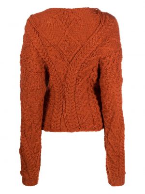 Apgrūtināti džemperis ar bārkstīm Ottolinger oranžs
