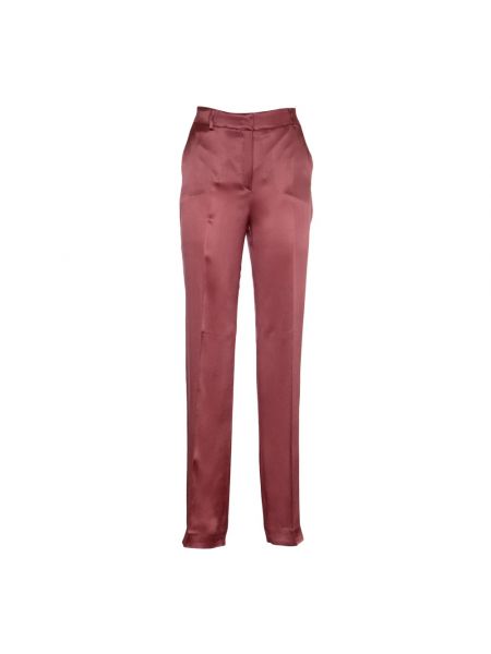 Satynowe proste spodnie Alberta Ferretti różowe