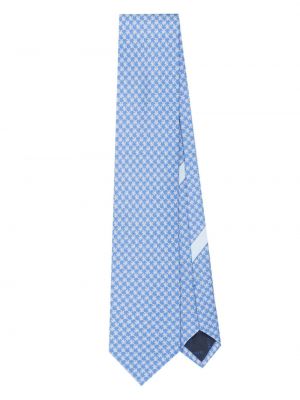Cravată de mătase cu imagine Ferragamo albastru