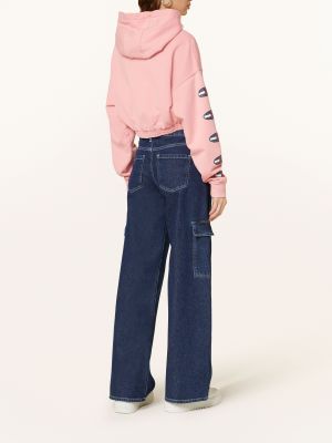 Mikina s kapucí Tommy Jeans růžová