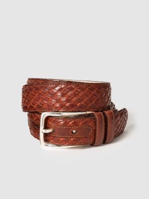 Cinturón con trenzado Leyva marrón